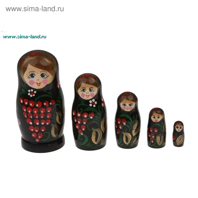 Матрешка 5 кукол "Рябинка"