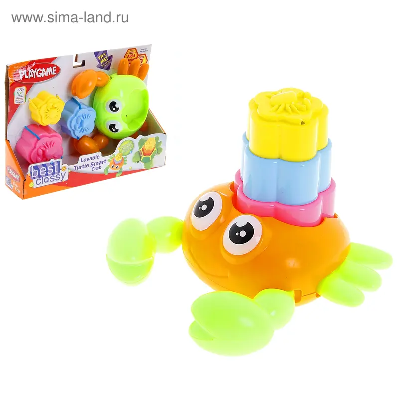 Игрушка для ванны, "Пирамидка-краб"
