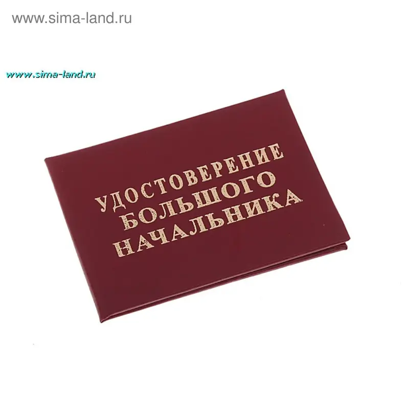 Удостоверение большого начальника
