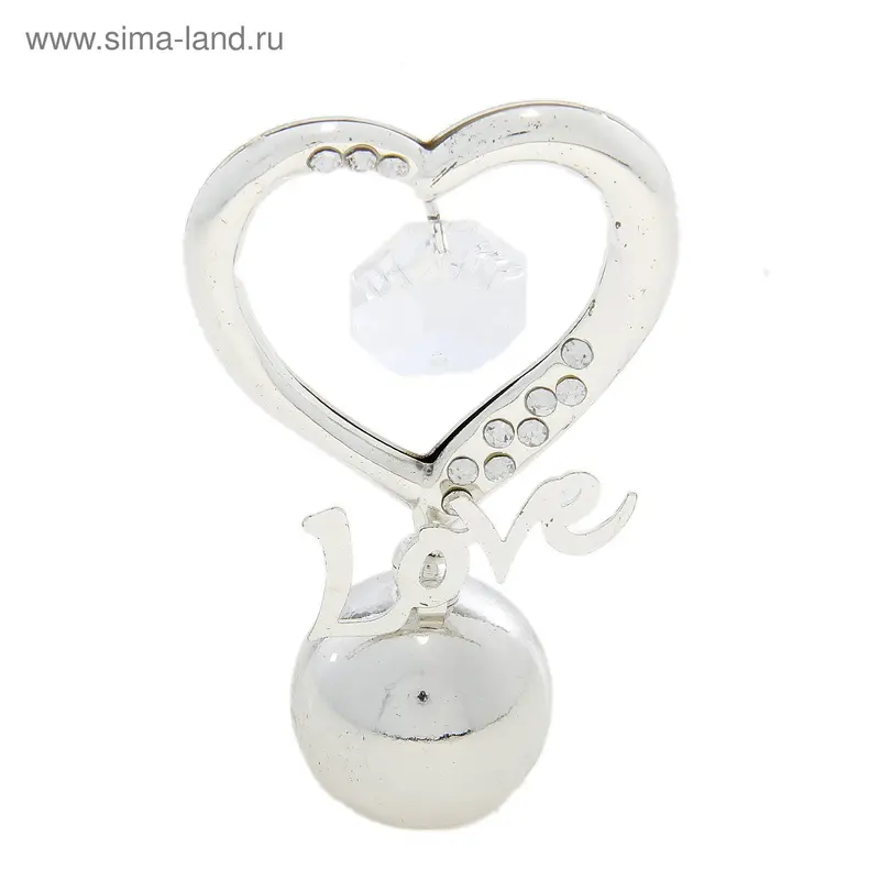 Сувенир под серебро "Сердце LOVE" 5,1х2,5х8,3 см