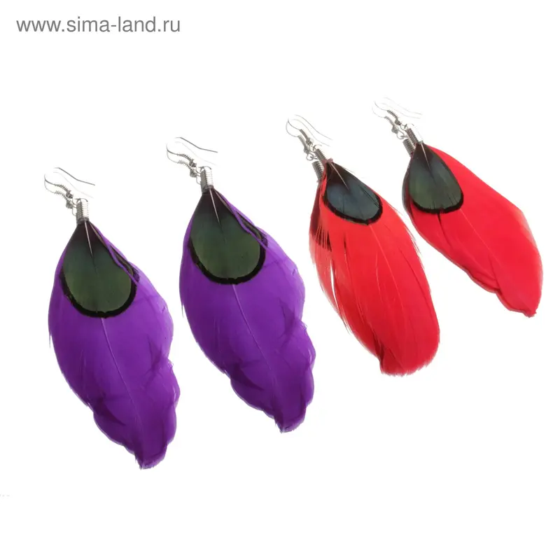 Серьги «Жар птица», цвет МИКС