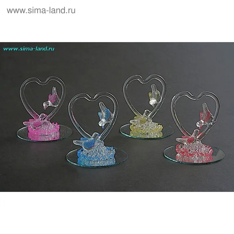 стекло 2 птички на сердце 7*5,8 см