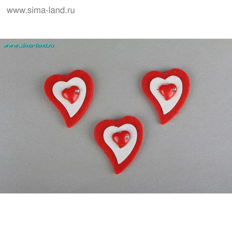 наклейка ткань сердце со вставкой 3,5*3 см