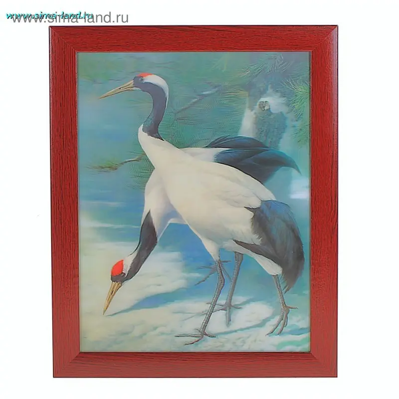 картина объемная 30*40 см журавли