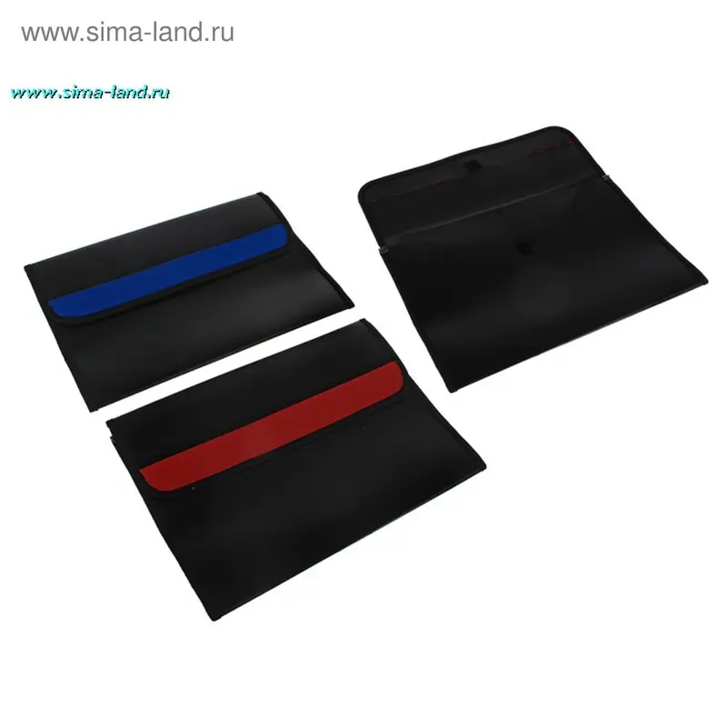 Папка для документов на липучке с полоской, микс