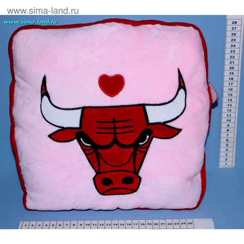 м подушка бык квадрат 2 цвета 35*35 (бокс 50 шт)