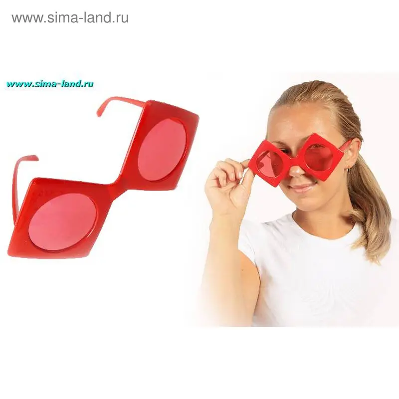 очки красные буби 18*7