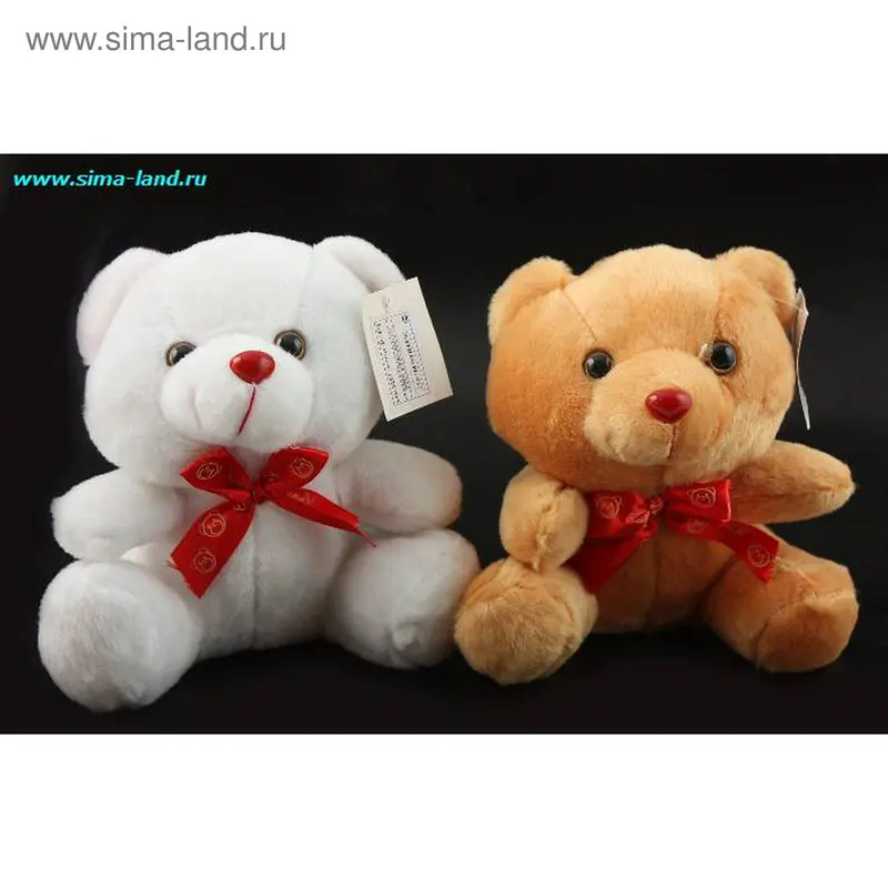 М мишка красный бант 18 см (бокс 360 шт.) мин 2 шт