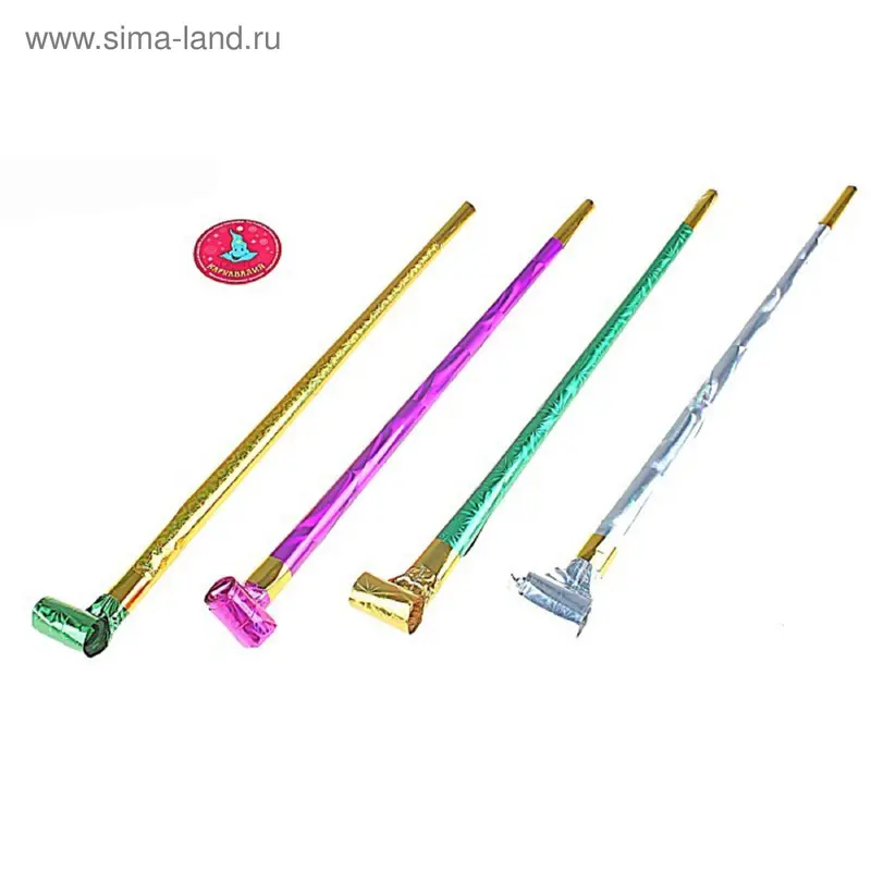 Карнавальный язычок, голография, набор 6 шт, цвета МИКС