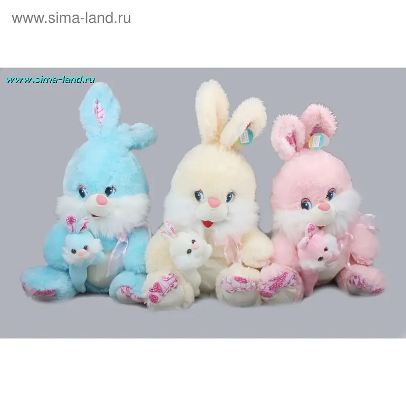 Мягкая игрушка "Зайка с ребенком"