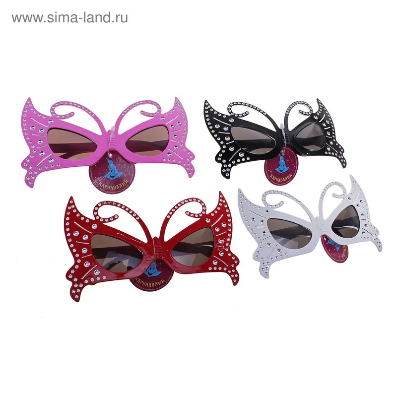 Очки "Бабочка", прозрачные, цвета МИКС