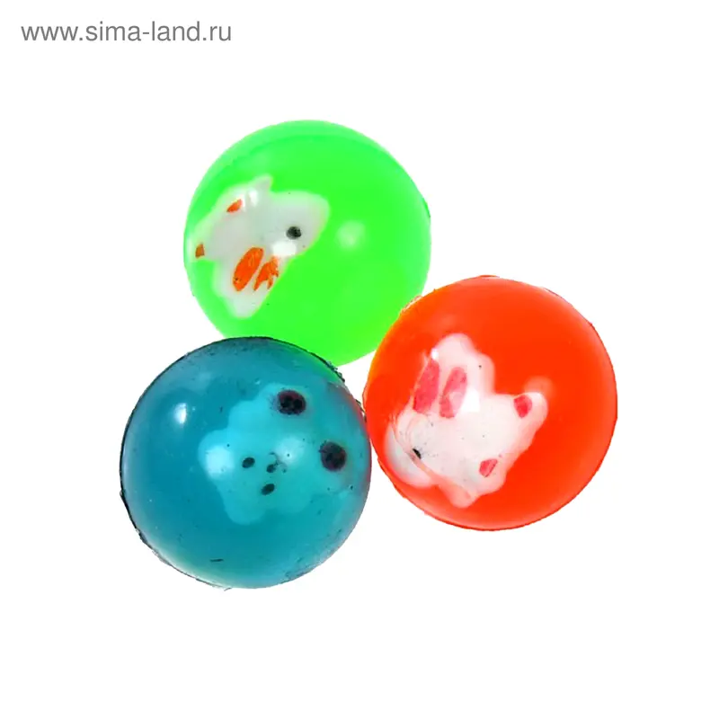 Мяч каучуковый с игрушкой, набор 50 шт., цвета МИКС