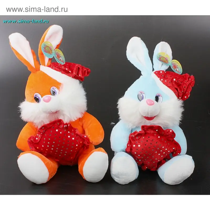 Мягкая игрушка "Заяц в колпаке, с подушкой и блестками