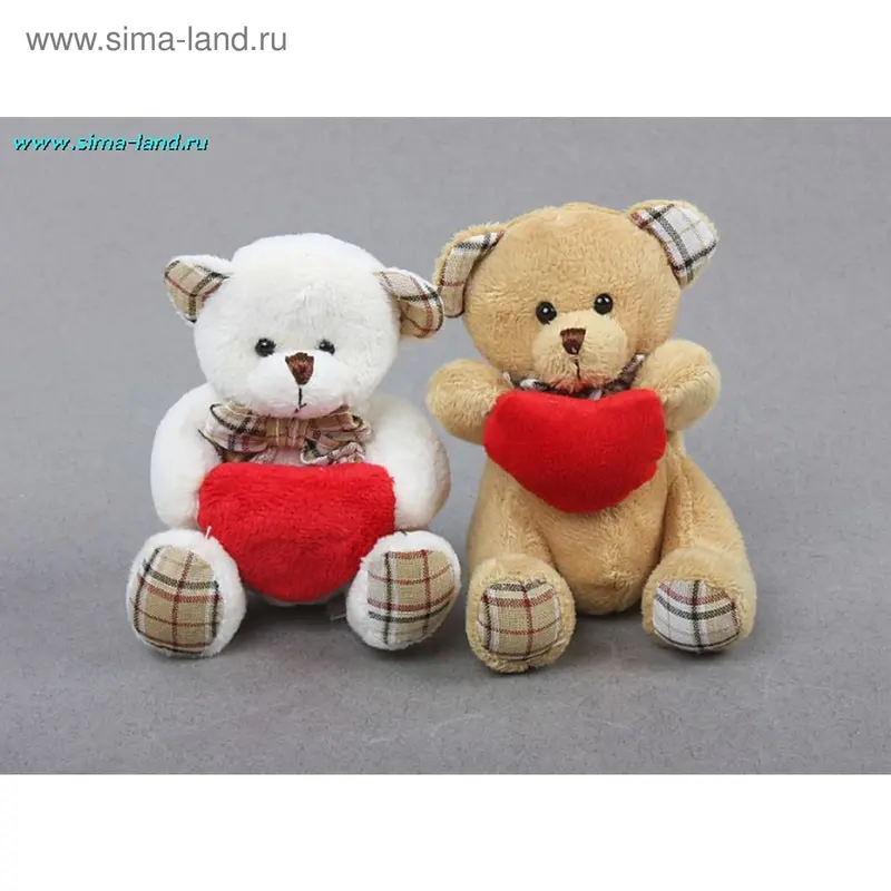 Мягкая игрушка "Мишка держит сердце", в коробочке