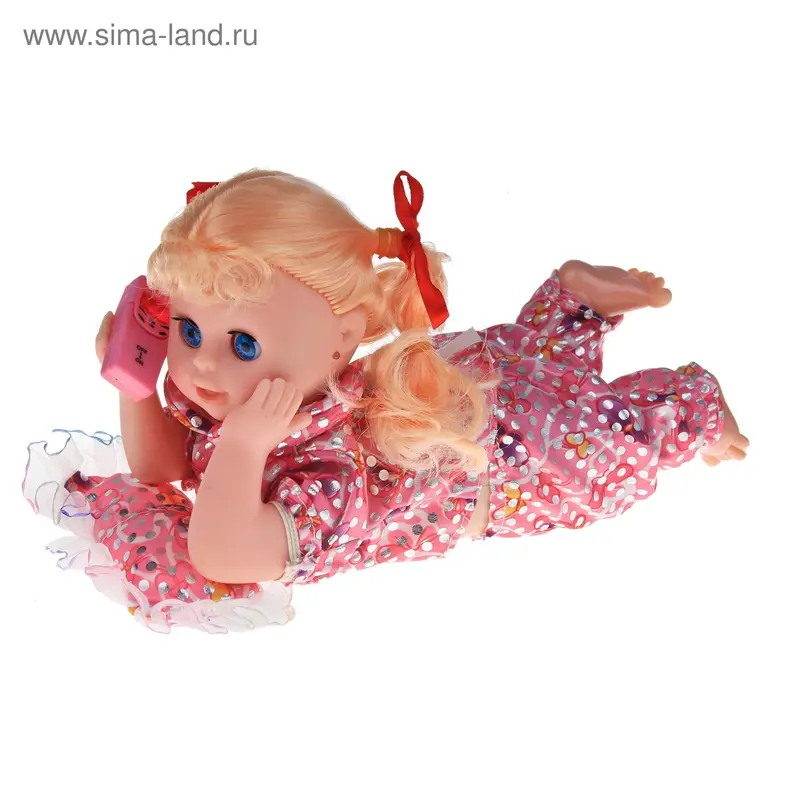 Кукла лежит с телефоном 22×14