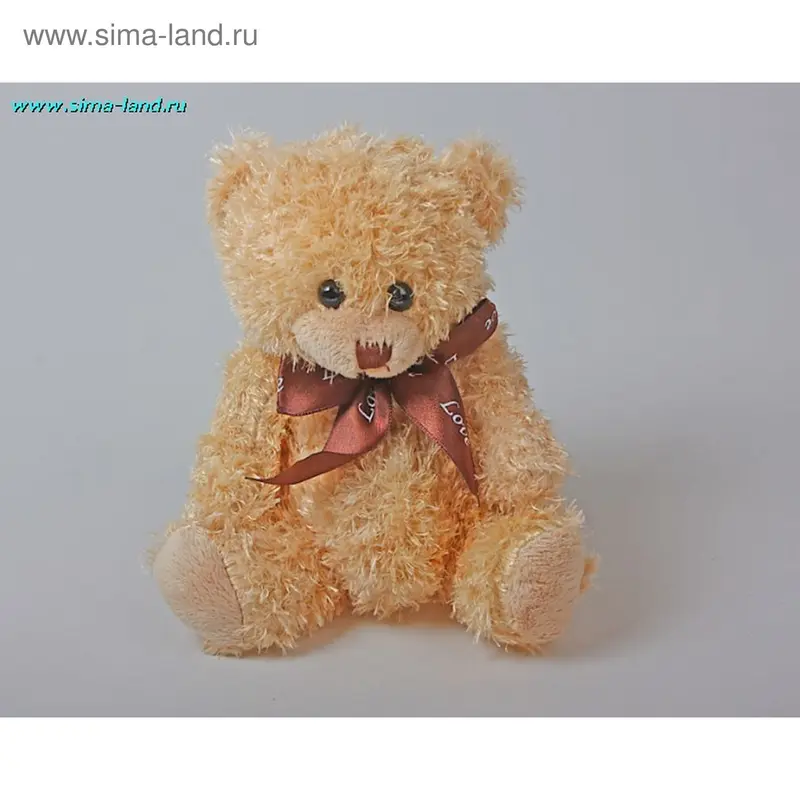 Мягкая игрушка "Мишка, на банте LOVE" мокрая травка