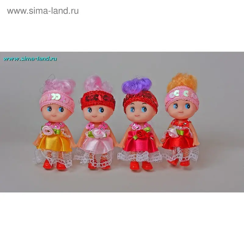 Мягкая игрушка - магнит "Кукла девочка, повязка на голове"
