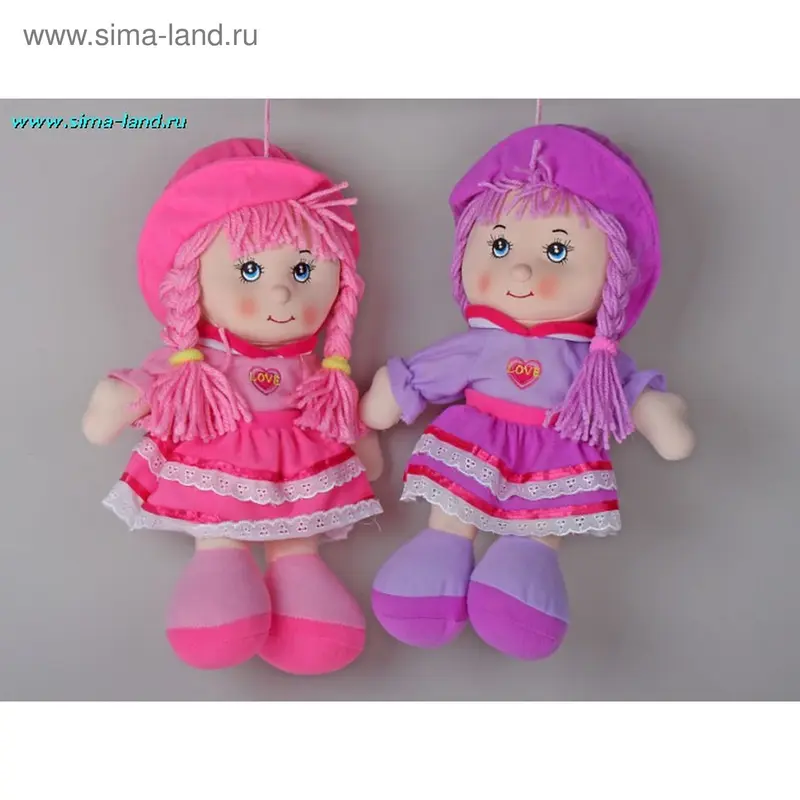 Мягкая игрушка - кукла - юбка двухуровневая, сердце на груди