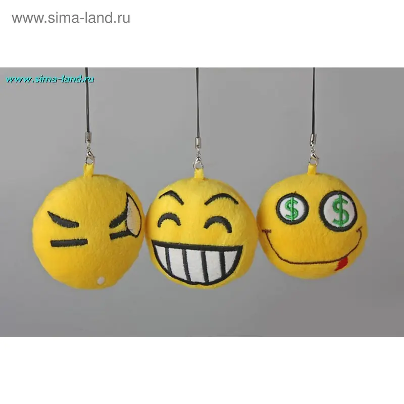 Мягкая игрушка - подвеска "Смайлик - рожицы"