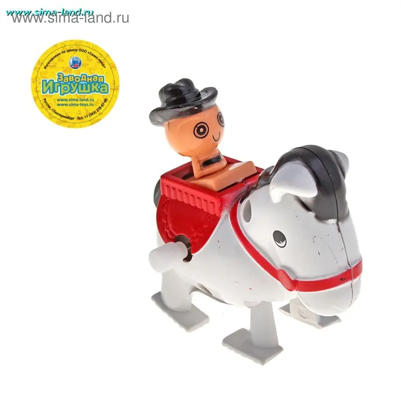 лошадка с ковбоем скачет заводная №12892