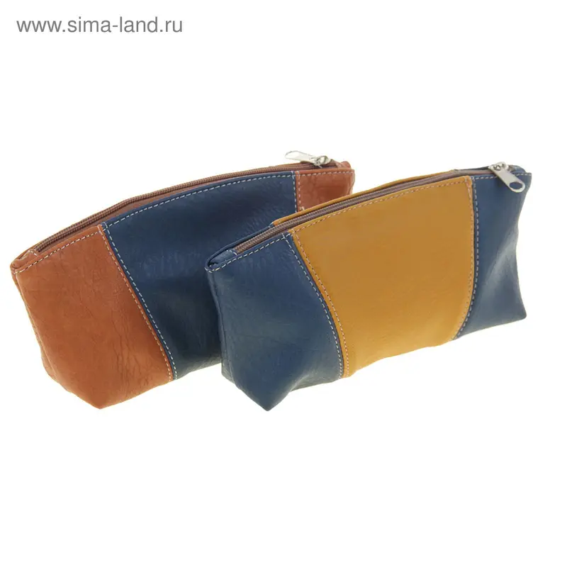 Косметичка искусственная кожа, цвет синий МИКС