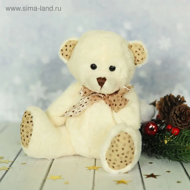 Мягкая игрушка «Мишка», лапки в мелкое сердечко, цвета МИКС