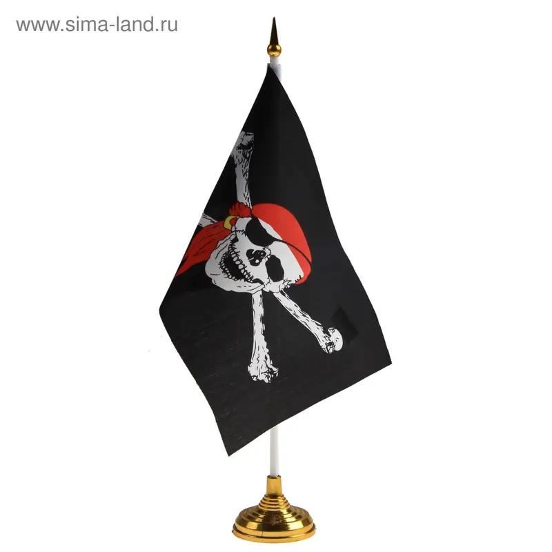 Пиратский флаг с флагштоком на подставке