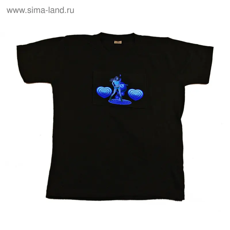 Футболка световая аниме с сердцами M