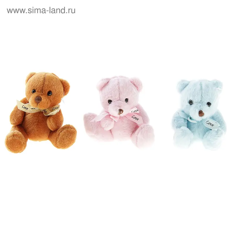 Мягкая игрушка "Мишка с бантом", цвета МИКС