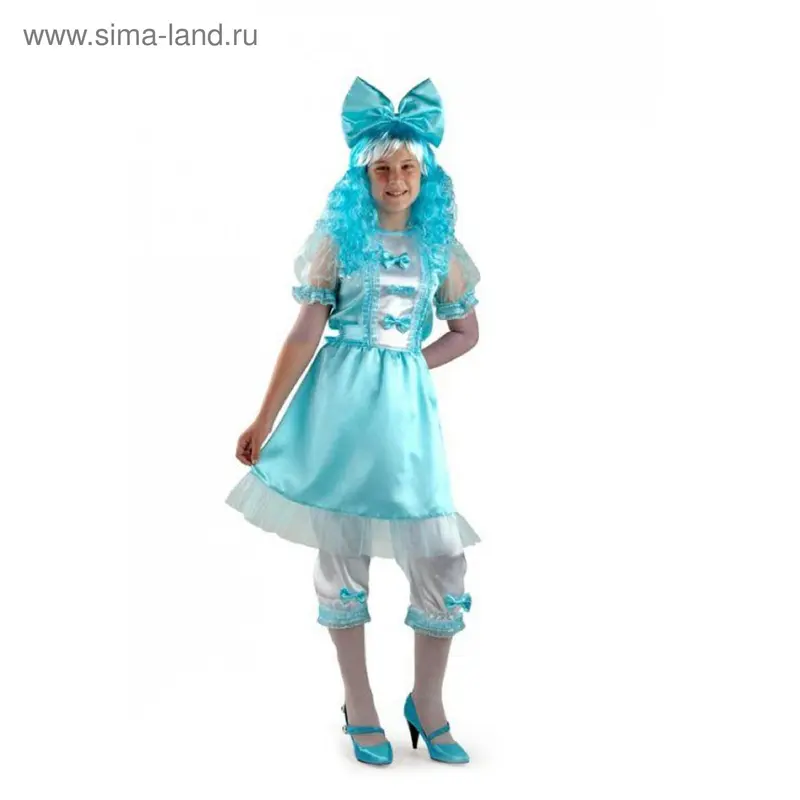Карнавальный костюм "Мальвина", 3 предмета: ободок, платье, штаны, 5-7 лет