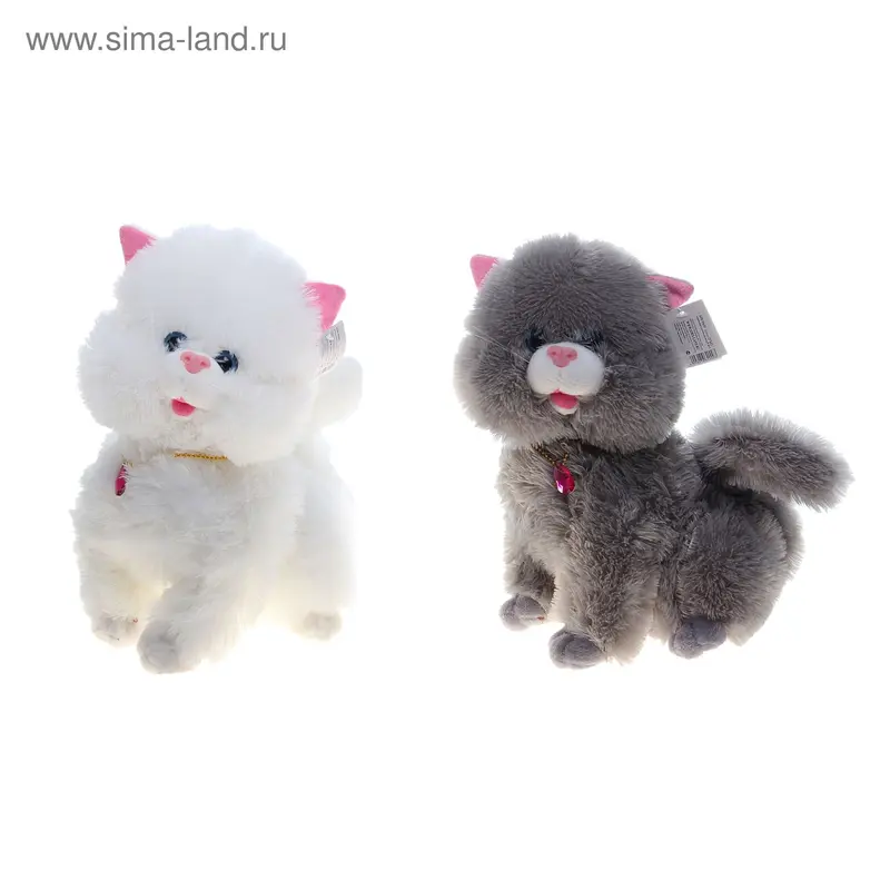 Мягкая игрушка "Киска сидит" с кулоном, цвета МИКС