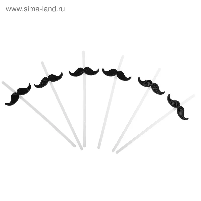 Набор 6 трубочек+6 усов