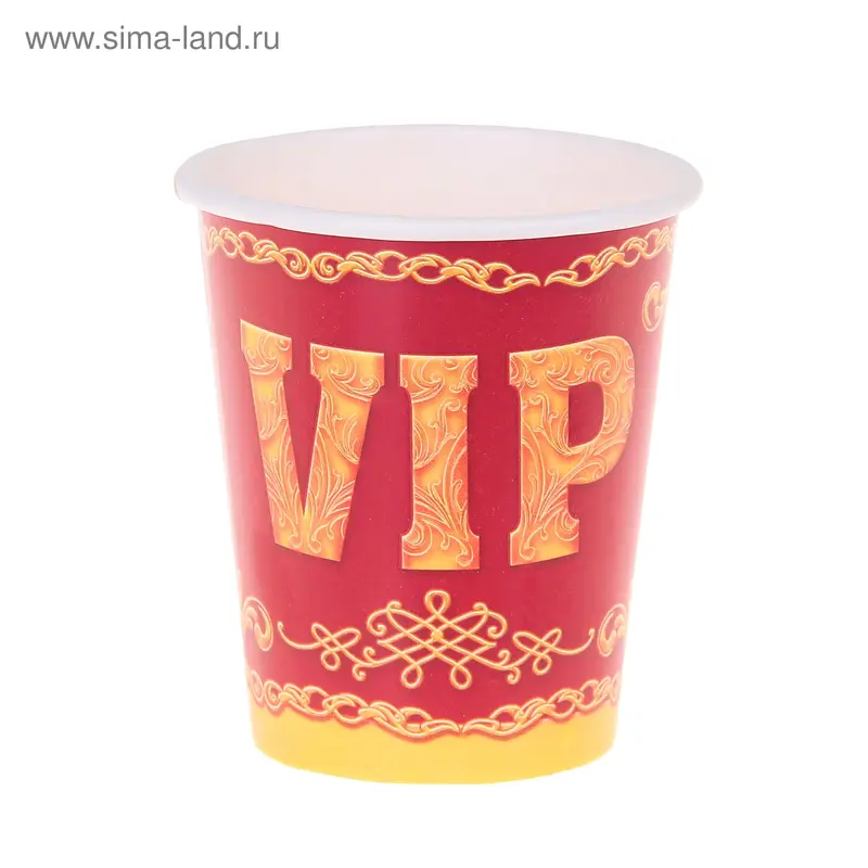 Набор бумажных стаканов "VIP", 225 мл (6 шт.)