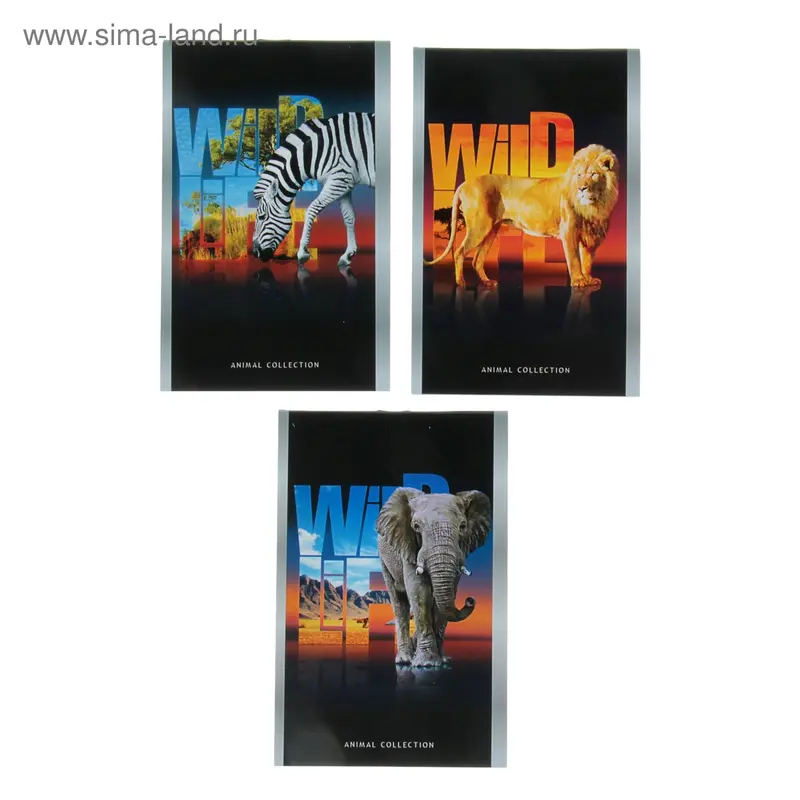 Блокнот А6, 24 листа на скрепке "Животные. Wild life"