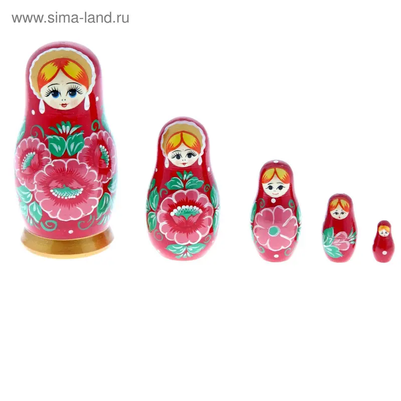 Матрешка "Цветы" 5 кукол, художественная роспись