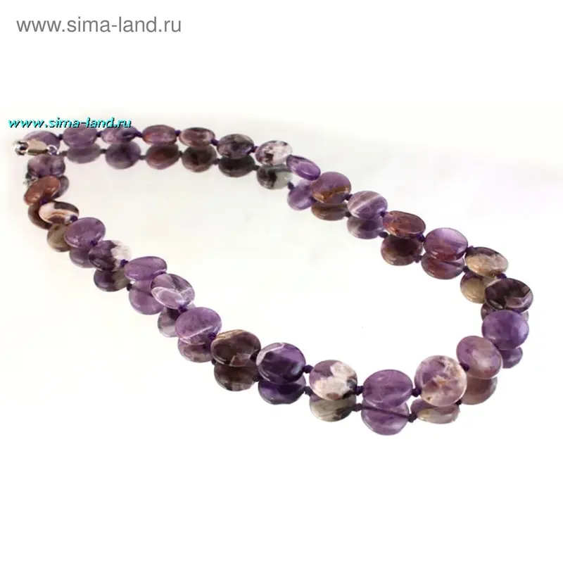 Бусы лепёшка «Аметист»