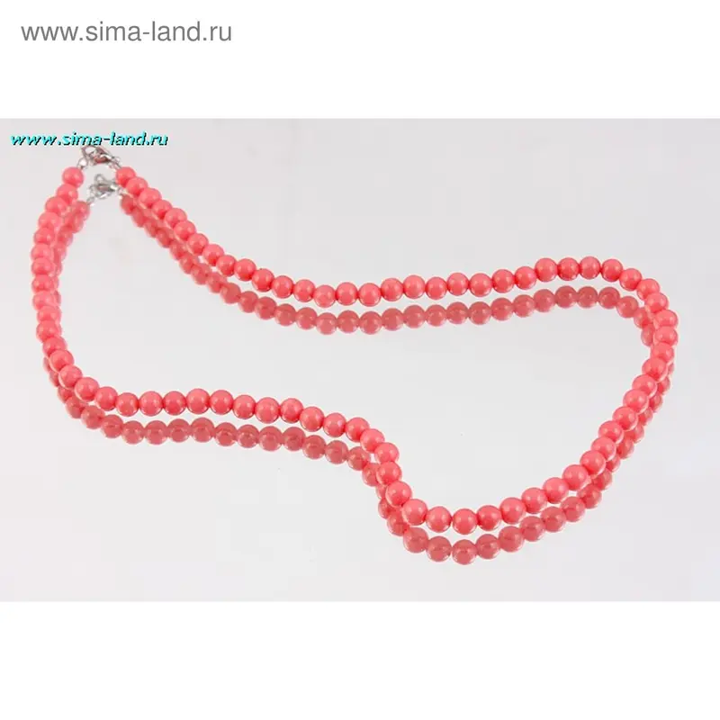 Бусы шар №6 «Коралл розовый», 45см