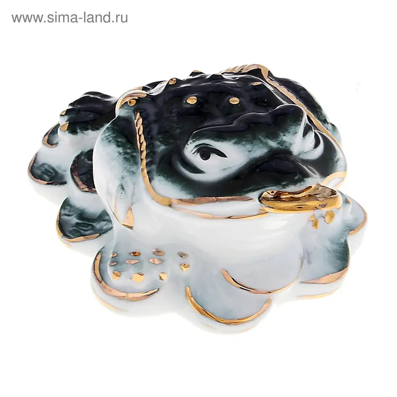 нэцкэ п/фарфор жаба малахит мал h=4,5*9 см