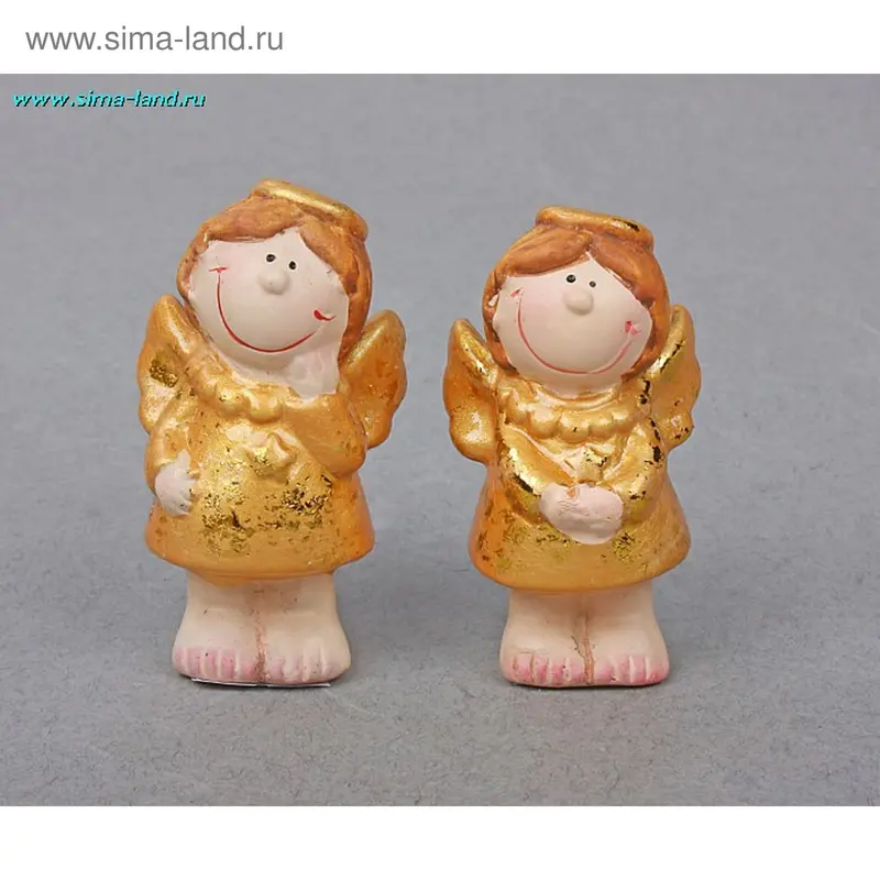 керамика ангел девочка золотой 8*3,5 см