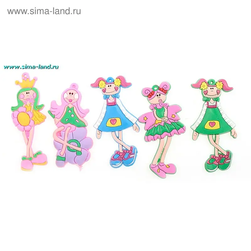 магнит резина девочка модница 8*4 см