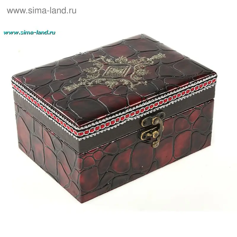 шкатулка дерево кожа питона лак HY06147-S 16,5*11,5*8 см