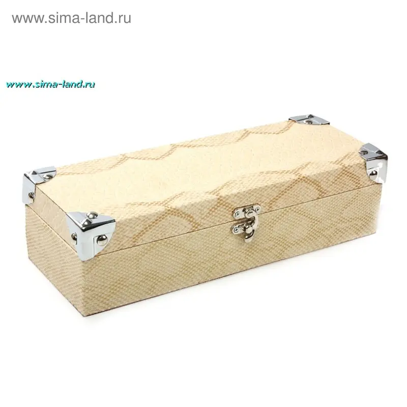 шкатулка дерево кожа белый питон HY06465 30*11*7,5 см