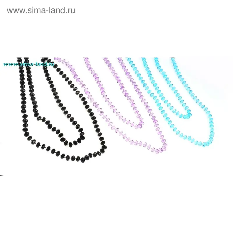 Бусы «Радуга» прозрачный эллипс. В УПАКОВКЕ ЦВЕТА МИКС