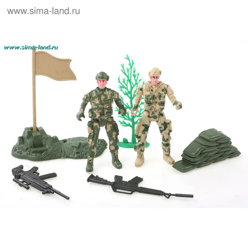 Набор Армия "Оборона", в пакете (2 солдата + флаги + забор)