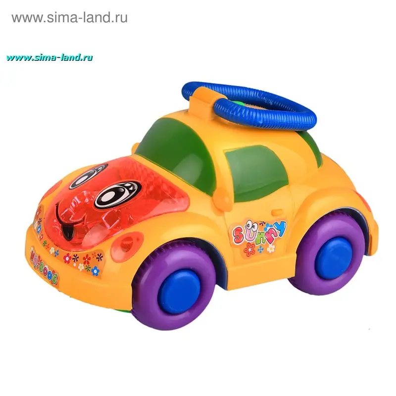Машина с ручкой, на батарейках
