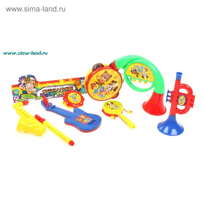 Игрушка музыкальная, набор 8 предметов, в пакете