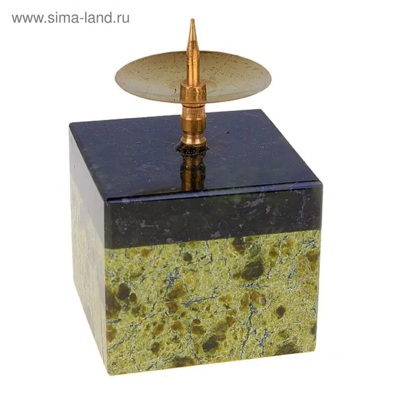 Подсвечник "Кубик" комбинированный, змеевик