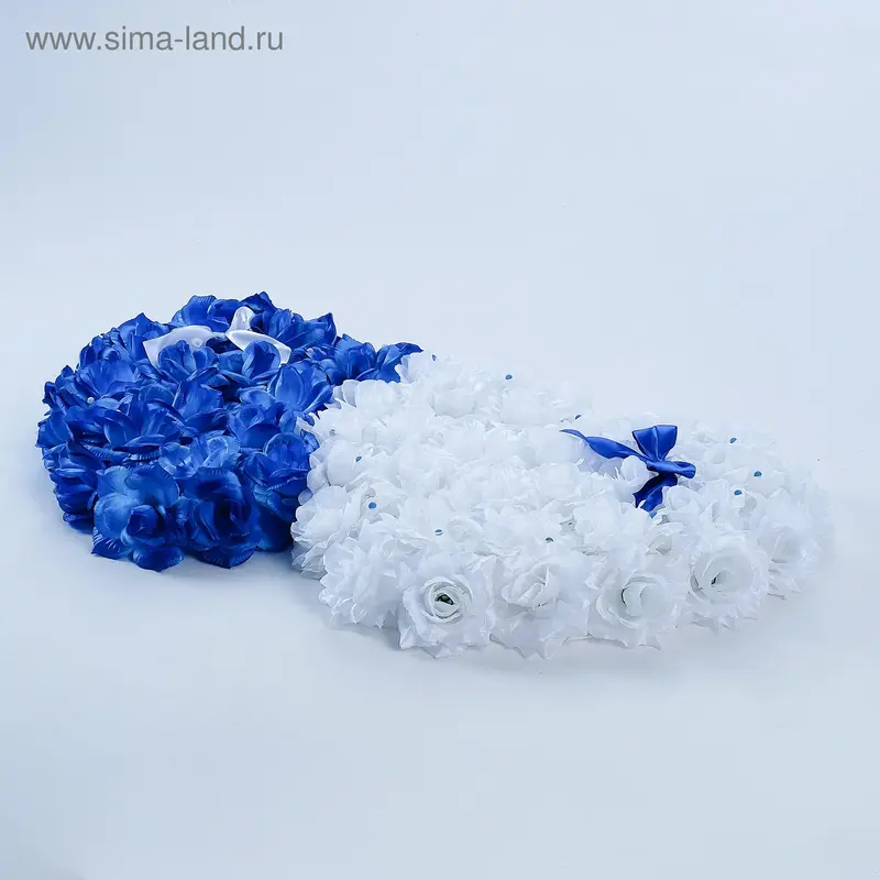 Украшение на авто "Сердца", 52х90х5 см, бело-синее