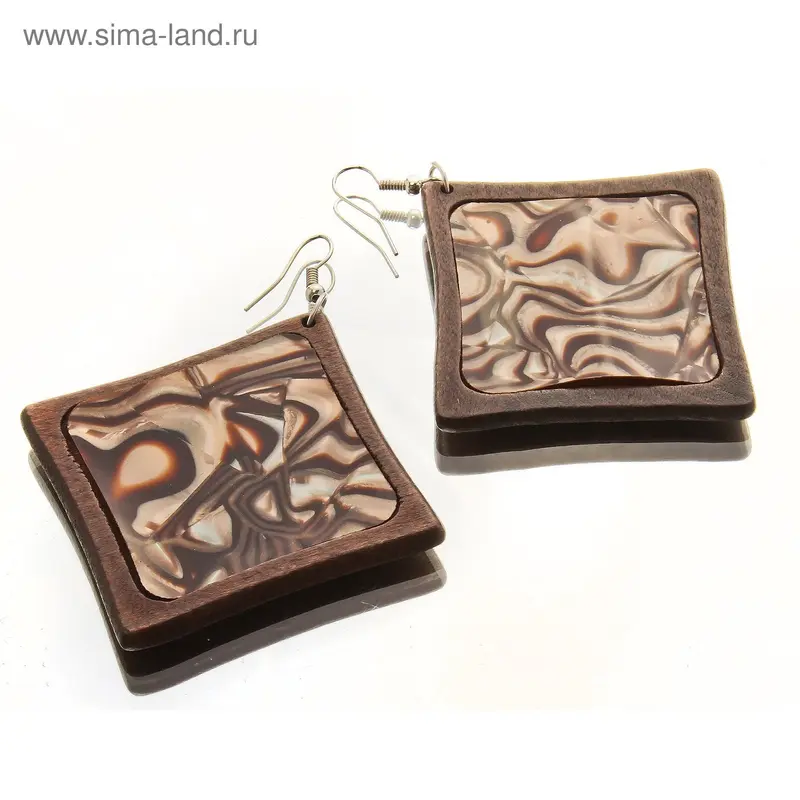 Серьги «Амазонка» квадратные