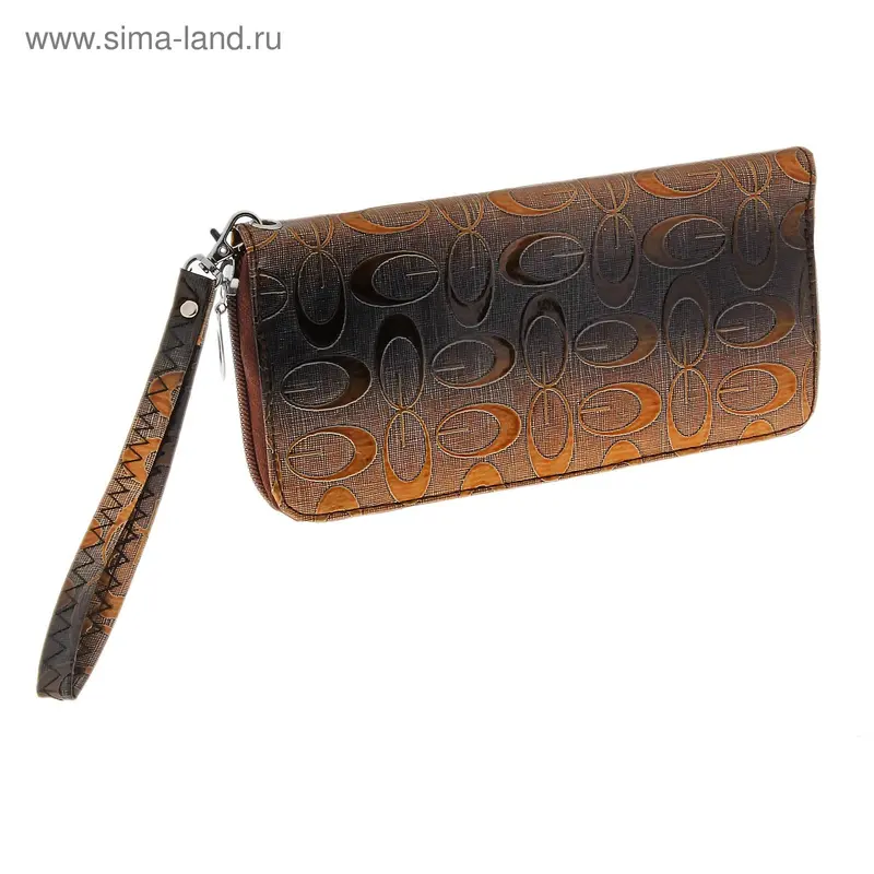 Кошелек женский,2 отдела на молнии, кофейного цвета
